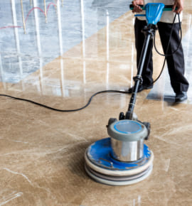 Floor Polishing Flood Damaged Salty Floors