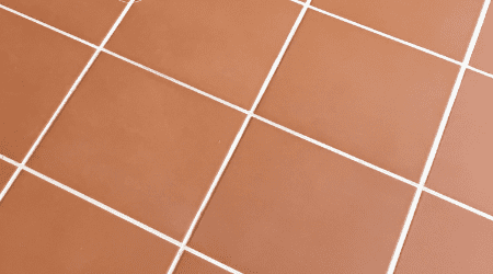 Clean Terracota Floor With Clean White Grout Lines